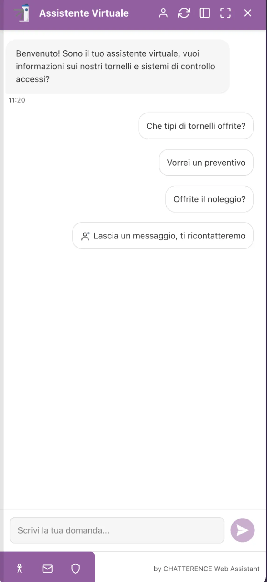 Tornelli Controllo Accessi : Chatterence Web Assistant